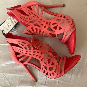 NWT Zara Cutout Coral Heels/Sandals